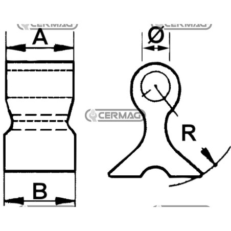Marteau pour broyeur, diamètre du trou 31 mm, référence 56808, fabriqué en Italie
