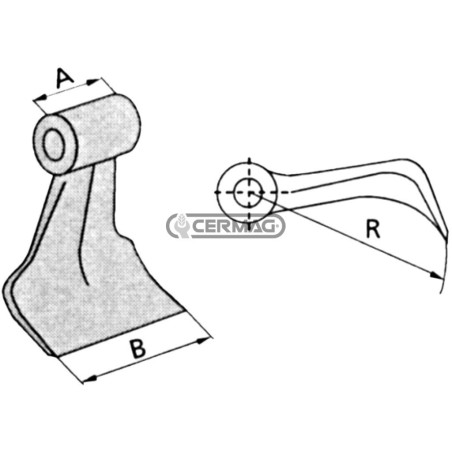 Hammer for shredder Hole diameter 14.5 mm 57459 Made in Italy