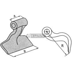 Hammer for shredder Hole diameter 18.5 mm 57460 Made in Italy