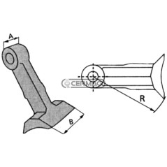 Hammer for shredder Hole diameter 16.5 mm 57464 Made in Italy
