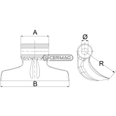 Martillo para trituradora. Diámetro del orificio: 20,5 mm. 57677. Fabricado en Italia.