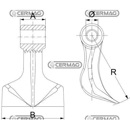 Hammer for shredder Hole diameter 20.5 mm 57694 Made in Italy