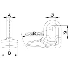 Hammer für Aktenvernichter, Lochdurchmesser 16 x 32 mm, Artikelnummer 57697, Hergestellt in Italien