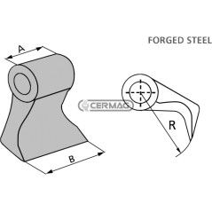 Hammer for shredder Hole diameter 35 mm 57708 Made in Italy