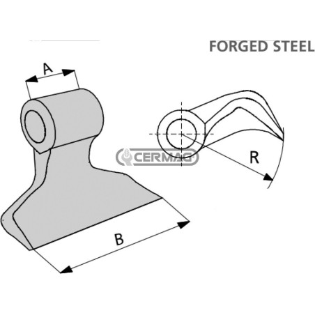 Hammer for shredder Hole diameter 28.5 mm 57710 Made in Italy