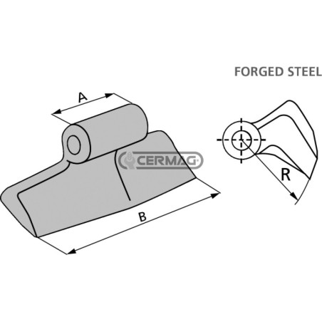 Hammer for shredder Hole diameter 20.5 mm 57711 Made in Italy