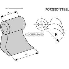 Hammer for shredder Hole diameter 28.5 mm 57712 Made in Italy