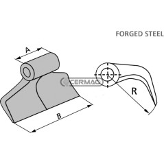 Hammer for shredder Hole diameter 18.5 mm 57713 Made in Italy