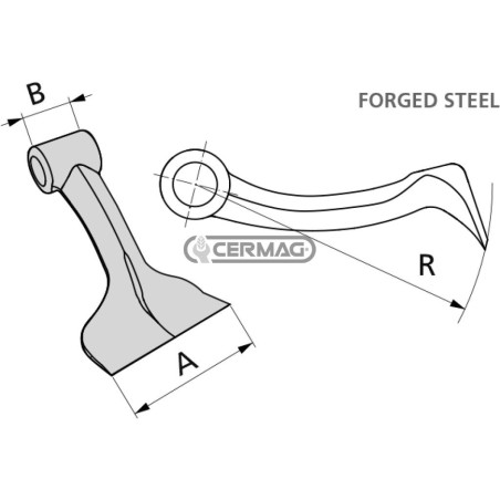 Hammer for shredder Hole diameter 26 mm 57727 Made in Italy