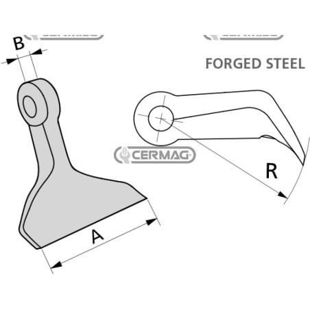 Hammer for shredder Hole diameter 16.5 mm 57730 Made in Italy