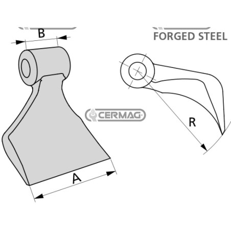 Hammer for shredder Hole diameter 16.5 mm 57731 Made in Italy
