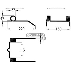 Resorte de carrete para cosechadora combinada 55869 | NewgardenAgri.com