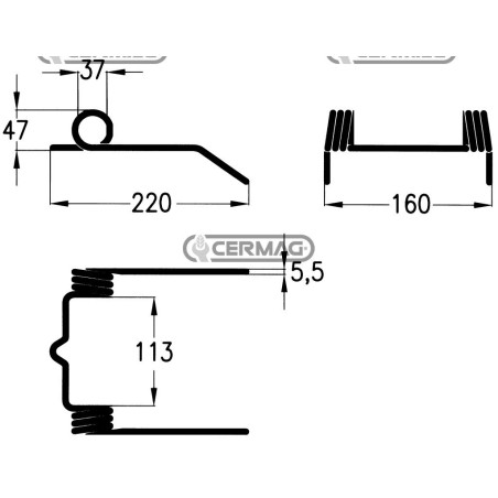 Resorte de carrete para cosechadora combinada 55869 | NewgardenAgri.com