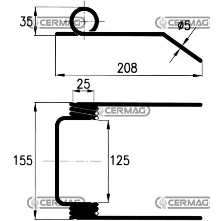Resorte de carrete para cosechadora 56471 | NewgardenAgri.com
