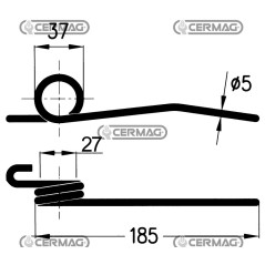 Resorte de carrete para cosechadora 56474 | NewgardenAgri.com