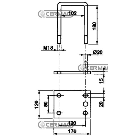Soporte de resorte tipo CHISEL 56591