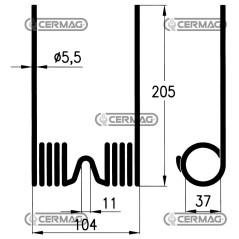 Resorte para acondicionador de cortacésped 55863 | NewgardenAgri.com