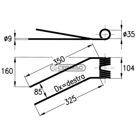 Muelle para pivote del lado derecho 55617 | NewgardenAgri.com