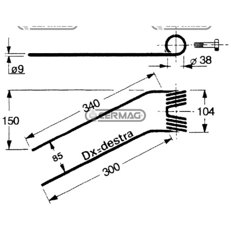Muelle para pivote del lado derecho 56614 | NewgardenAgri.com