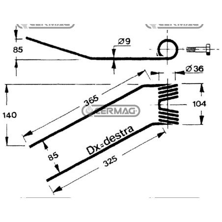 Molla per girello Lato Sinistro 56617 | NewgardenAgri.com