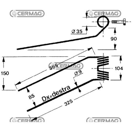 Muelle para pivote del lado derecho 56618 | NewgardenAgri.com