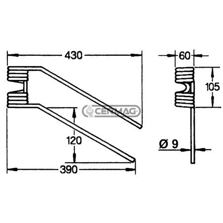 Muelle para pivote del lado derecho 56881 | NewgardenAgri.com
