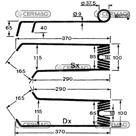 Muelle para pivote del lado derecho 56911 | NewgardenAgri.com