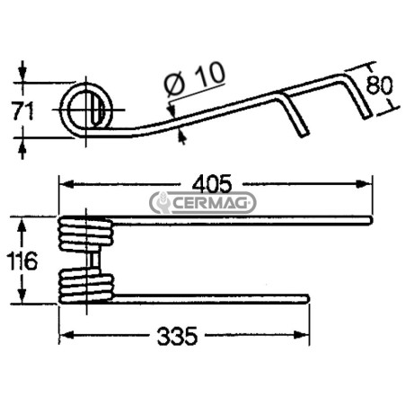 Muelle para pivote del lado derecho 57173 | NewgardenAgri.com