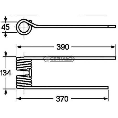Muelle para pivote del lado derecho 57674 | NewgardenAgri.com