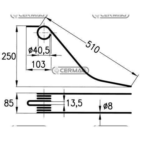Dente a molla per giroandanatore 55645 | NewgardenAgri.com