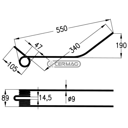Dente a molla per giroandanatore 55664 | NewgardenAgri.com