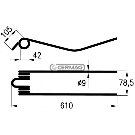 Spring tine for rotary rake 55668 | NewgardenAgri.com
