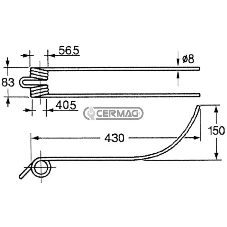 Dente a molla per giroandanatore 55672 | NewgardenAgri.com