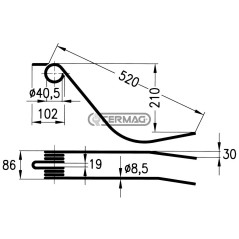 Dente a molla per giroandanatore 55673 | NewgardenAgri.com