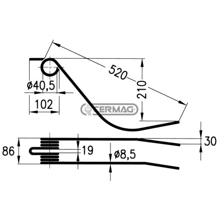 Dente a molla per giroandanatore 55673 | NewgardenAgri.com