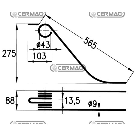 Dente a molla per giroandanatore 55876 | NewgardenAgri.com