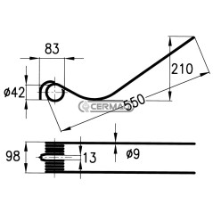 Spring tine for rotary rake 55878 | NewgardenAgri.com