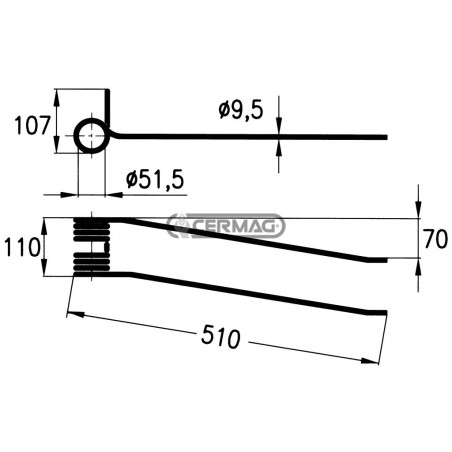 Dente a molla per giroandanatore 55879 | NewgardenAgri.com
