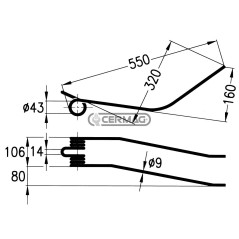 Spring tine for rotary rake 56256 | NewgardenAgri.com