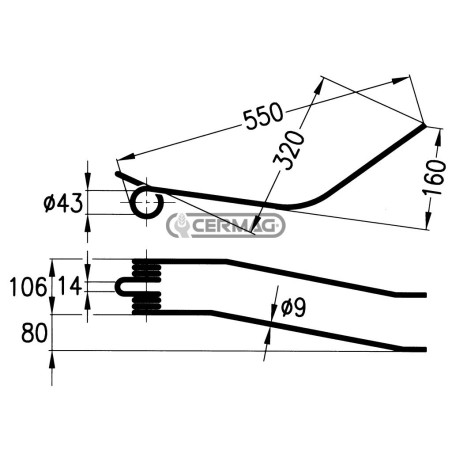 Dente a molla per giroandanatore 56256 | NewgardenAgri.com