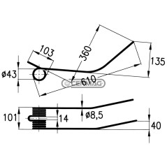 Dente a molla per giroandanatore 56412 | NewgardenAgri.com