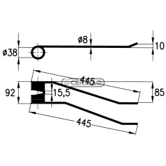 Dente a molla per giroandanatore Lato Destro 56414 | NewgardenAgri.com