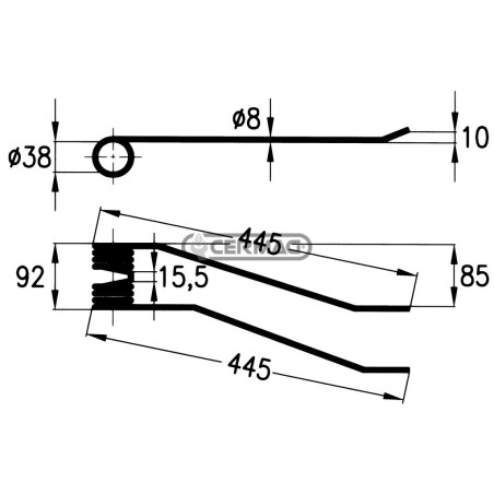 Dente a molla per giroandanatore Lato Destro 56414 | NewgardenAgri.com