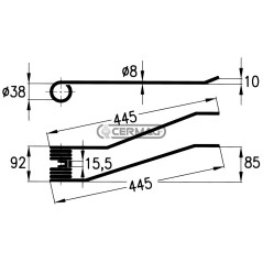 Dente a molla per giroandanatore Lato Sinistro 56415 | NewgardenAgri.com