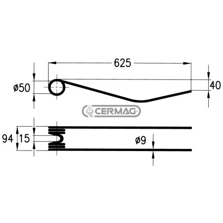 Spring tine for rotary rake 56416 | NewgardenAgri.com