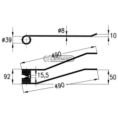 Dente a molla per giroandanatore Lato Sinistro 56419 | NewgardenAgri.com