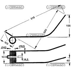 Dente a molla per giroandanatore 56634 | NewgardenAgri.com