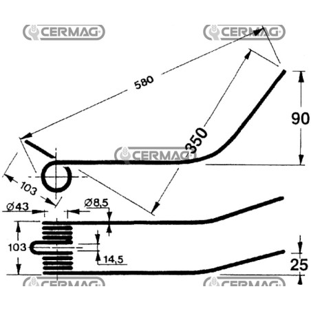 Dente a molla per giroandanatore 56636 | NewgardenAgri.com