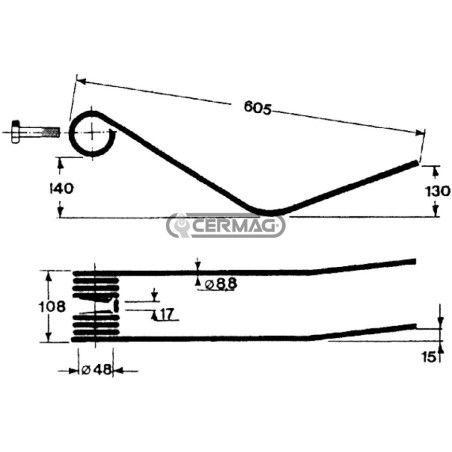 Dente a molla per giroandanatore 56638 | NewgardenAgri.com