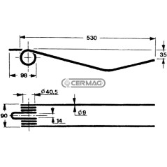 Dente a molla per giroandanatore 56641 | NewgardenAgri.com